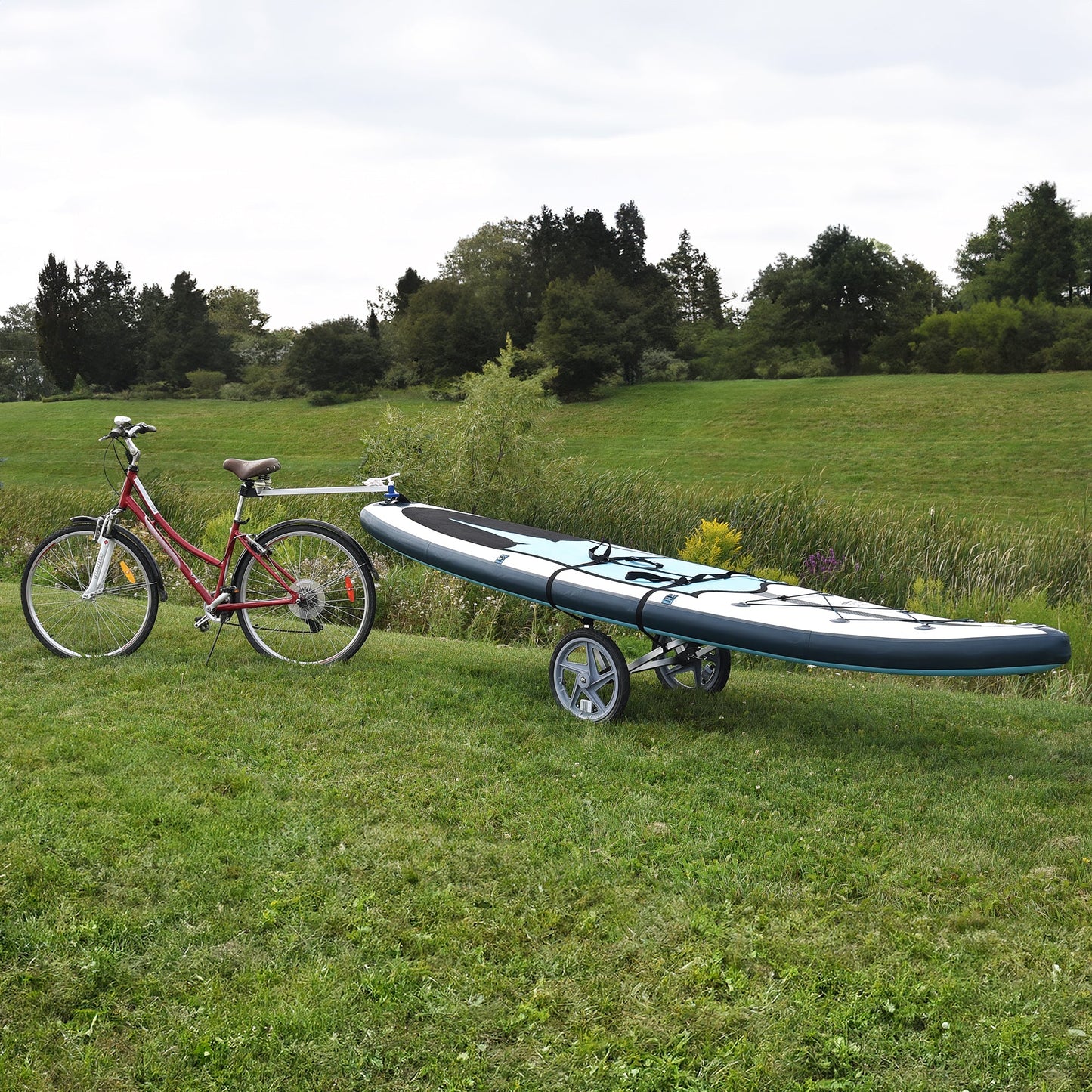 Wike Surf, SUP, Kayak & Canoe Cart - includes Ultra-Lite Smart Stick Tow Bar