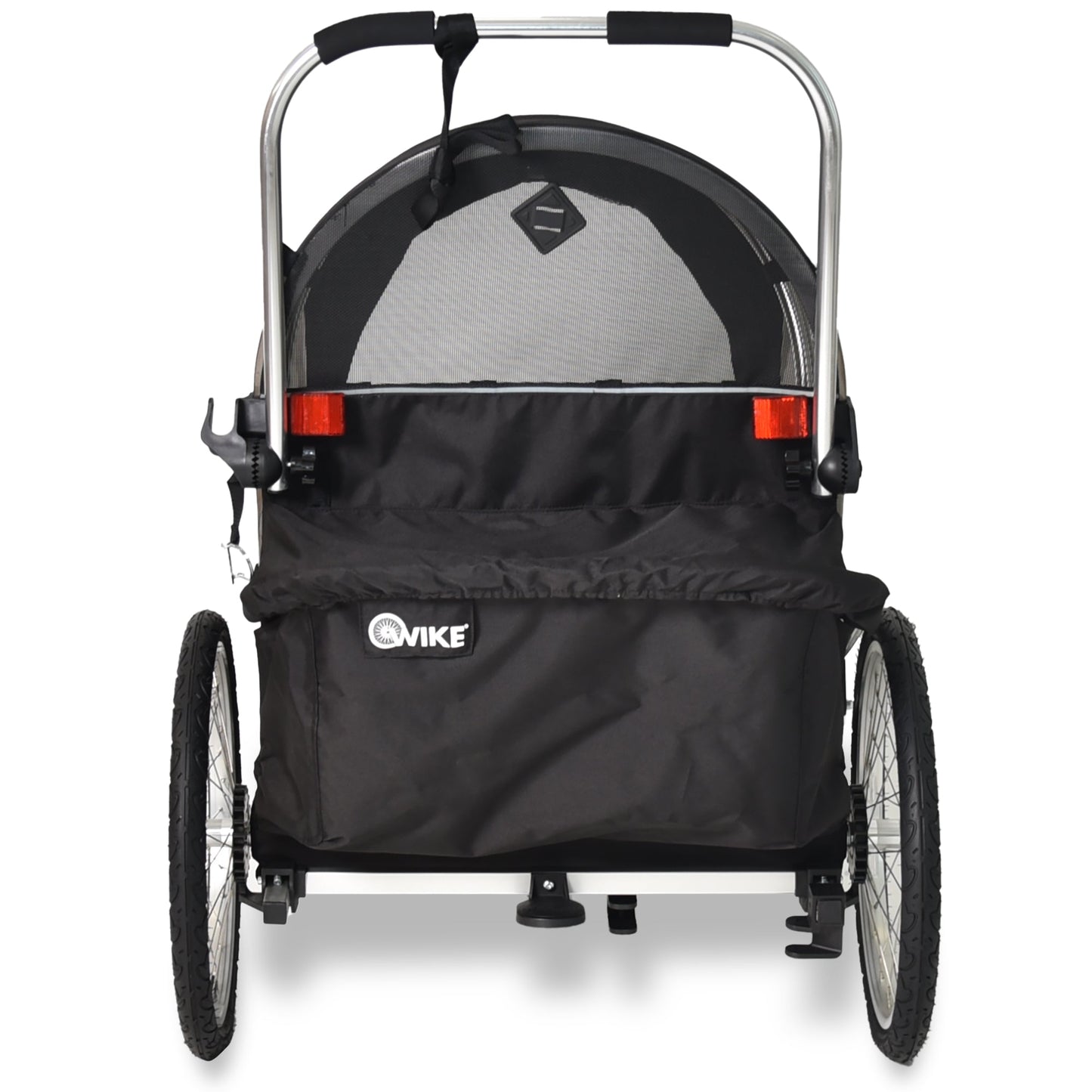 Wike Premium Double Children's Bike Trailer with Stroller & Jogging Kit - Black