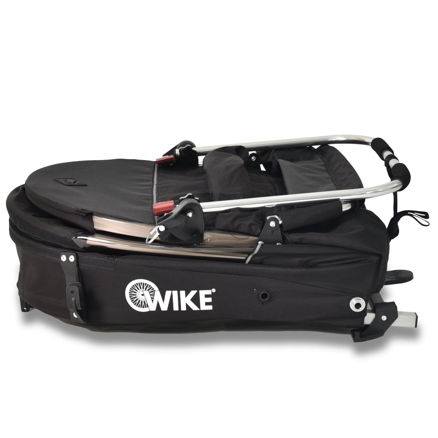 Wike Premium Double Children's Bike Trailer with Stroller & Jogging Kit - Black