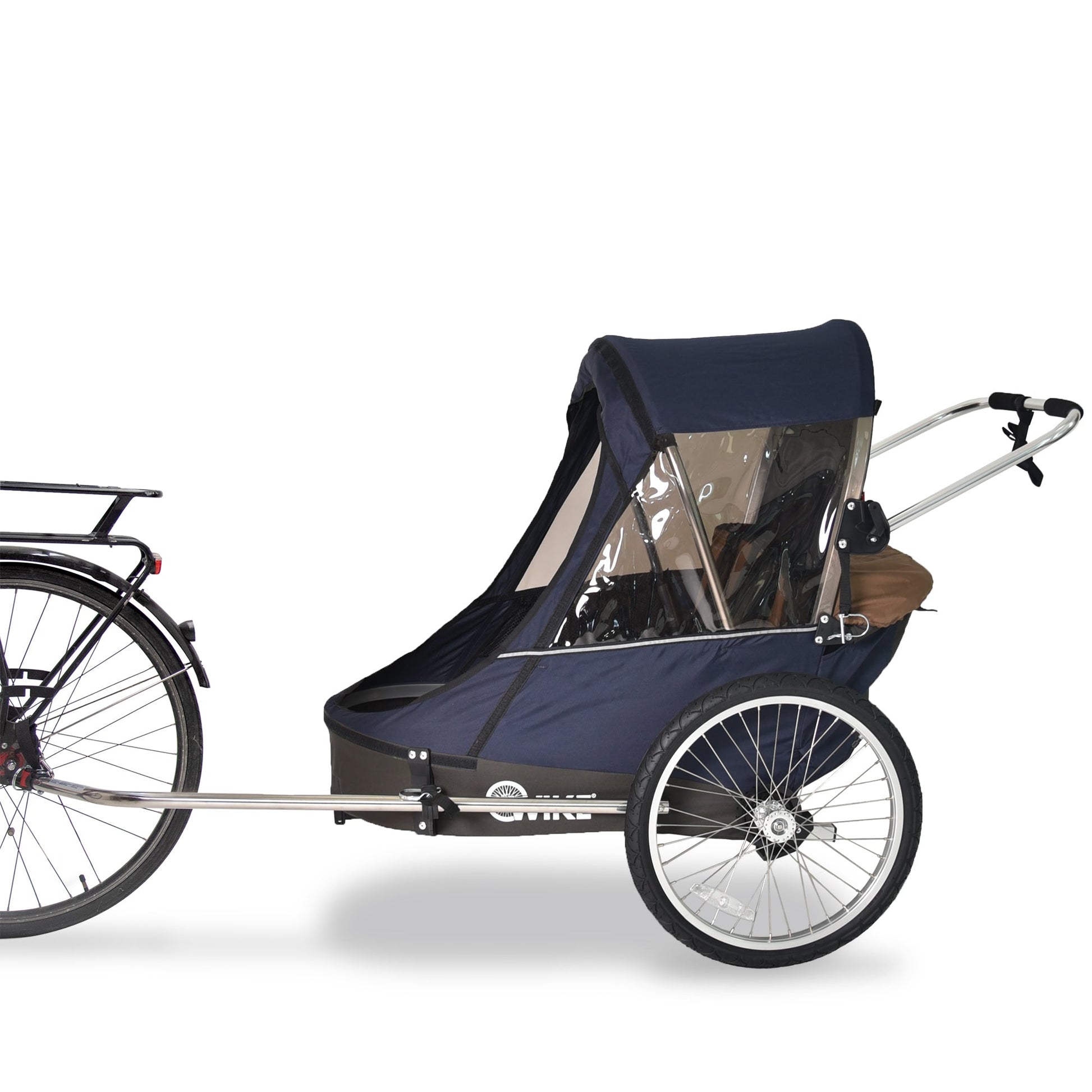 Wike Premium Double Children's Bike Trailer with Stroller & Jogging Kit