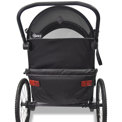 Wike Premium Suspension Children's Bike Trailer with Stroller & Jogging Kit - Black