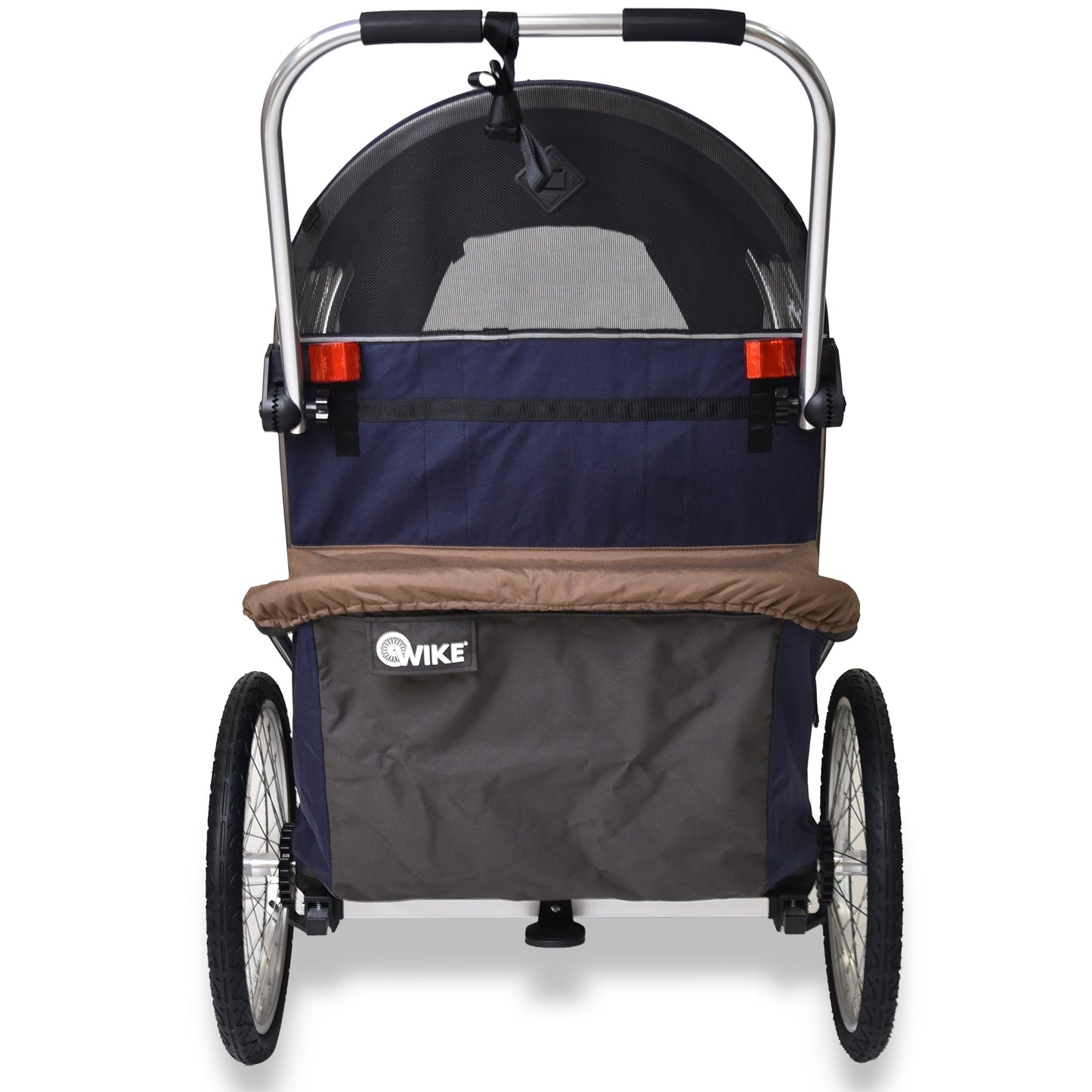 Wike Special Needs Large Bike Trailer with Stroller & Jogging Kit - Navy & Brown
