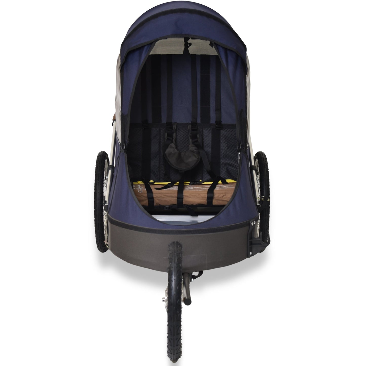 Wike Special Needs Large Bike Trailer with Stroller & Jogging Kit - Navy & Brown