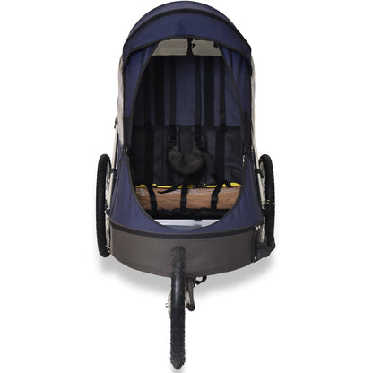 Wike Special Needs Large Bike Trailer with Stroller & Jogging Kit - Navy & Brown